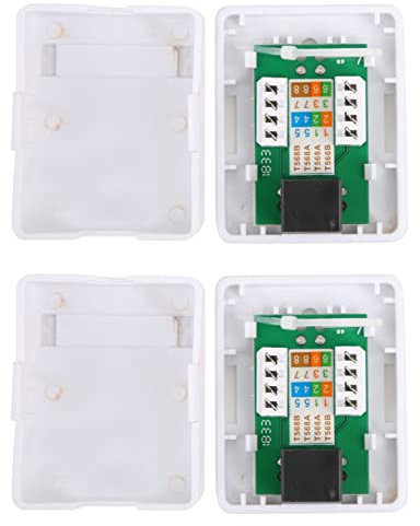 2 Stück RJ45-Aufputzdose, Netzwerk-Anschlussdosen mit Einem Port und Flexiblem Design für den Anschluss von Kommunikationsbuchsen