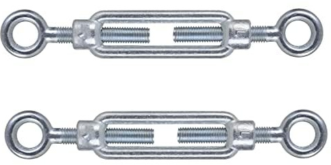 M16 x 170mm Eye & Eye Steel Turnbuckles Wire Tensioner Strainer Closed Hook Threaded Hook (Pack of 2) N18AB