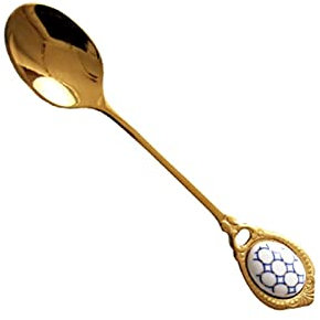 HPTHLY Tablespoons Vintage gold-plated stainless steel coffee spoon stirring spoon dessert spoon afternoon tea small spoon Serving Spoon