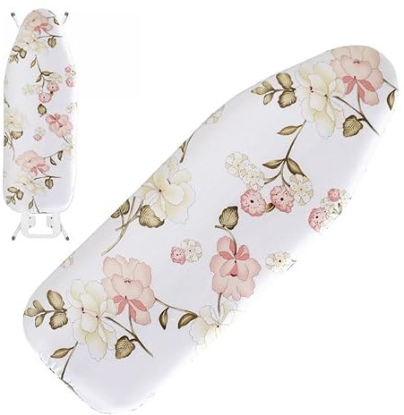 GSKFXJ Bügelbrett Bezug Hitzebeständig, 90x30cm 100x34cm 110x40cm Baumwollbezug Für Bügelbretter Einstellbar Ersatz Bügelbrett Bezug Für Dampfbügeleisen Standardbretter(Peony,43x15in/110x40cm)