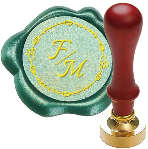 Siegelstempel Personalisiert Wachssiegelstempel, 7 Größen, 36 Grifftypen verfügbar, Wachs-Siegel-Stempel mit Namen, Buchstaben, Wachssiegel Stempel Set mit Abnehmbarem Holzgriff,H