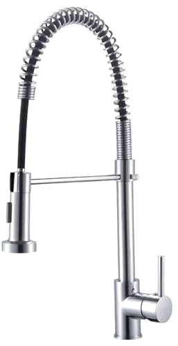 AMBRA WATER Rubinetto miscelatore monocomando cromato per lavello con doccetta sganciabile serie bellatrix 3/8