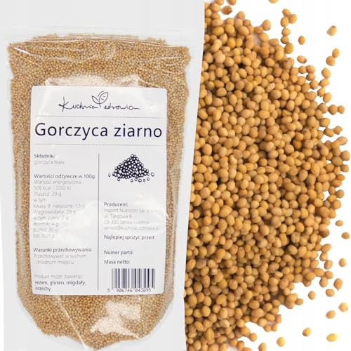 Graines de Moutarde Naturelles 1 kg | Saveur Authentique & Arôme Intense | Idéales pour Marinades, Sauces & Pickles | 100% Pures | Kuchnia Zdrowia