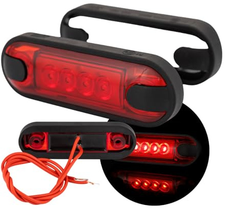 Web Truck Begrenzungslicht SLIM, Markierungsleuchte SLIM, Rot Sparset Umrissleuchte 12V 24V Begrenzungsleuchte Positionsleuchte dünn 2 Stücke Auto Bus LKW PKW ATV Wohnwagen Anhänger