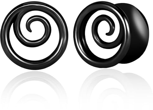 Vankula Ohr Tunnel 1 Paar Double Flared Flesh Plugs Spirale Edelstahl für männer damen Ohrpiercing Gestreckte Schmuck 8mm bis 16mm