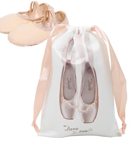 Schuhtaschen Für Aufbewahrung,Zugschnur Beutel für die Aufbewahrung von Tanzschuhen mit Staubschutz - Leichte Organizer Beutel aus Waschbarem Satin Ballett Zubehör für Tänzerinnen