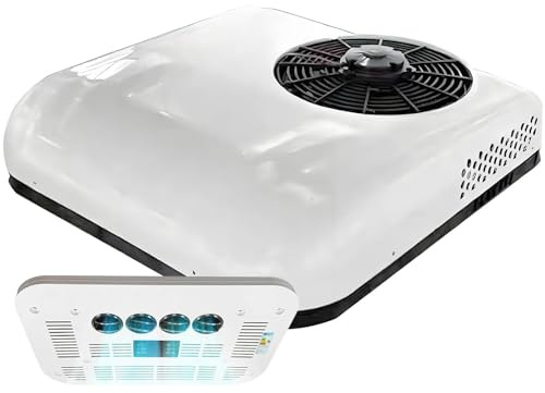 moupeaktain 12V/24V Rv Air Conditioner, Electric Rv Roof Ac Unit Air Conditioner, Light & Portable, Parking Air Conditioning for Suv Motorhome Truck Van Caravans,White-12V