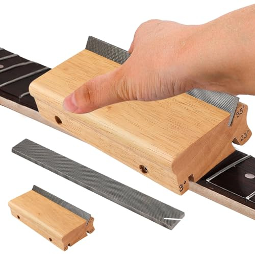 Gitarrfil – midjestavar nivellering, avrundning och avgradning verktyg för formgivning basgitarrer nybörjare musiker gitarrvård