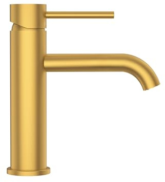 Balneo Miscelatore Lavabo – Rubinetto bagno Leva singola per controllo preciso – Rubinetteria bagno in acciaio inox – Lavorazione di qualità per un uso duraturo – Oro – Modello 1
