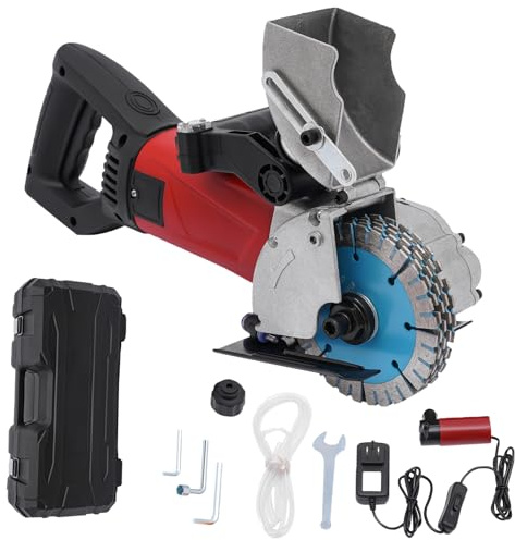 Electric Wall Grooving Cutting Machine Chaser,110V 4800W Wall Chaser Concrete Cutter,7000rpm,Concrete Grooving Cutting Machine with 5 5In Saw Blades and Water Pump,with Laser Guide