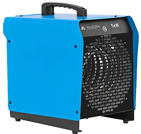 ALLEGRA Heizlüfter AB-H51 5 kW 400 V – Elektro-Bauheizer mit Thermostat, leistungsstarker Heizlüfter für Baustelle, Werkstatt, Garage & Industrie
