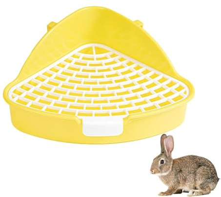 Bandeja de para conejos,de para inodoro para mascotas, antisalpicaduras, alta capacidad con barandilla alta | Bandeja de para inodoro de esquina para mascotas, extraíble para gatos Chinchilla, conejo