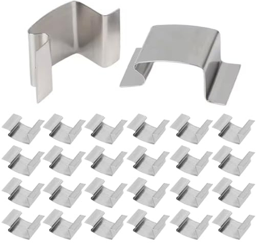 FiTspi 25 Stück Gewächshaus-Glas-Clips für Haus, Garten, Gewächshaus, Edelstahl-Glas-Clips, ein unverzichtbares Zubehör für Ihre Reparaturen