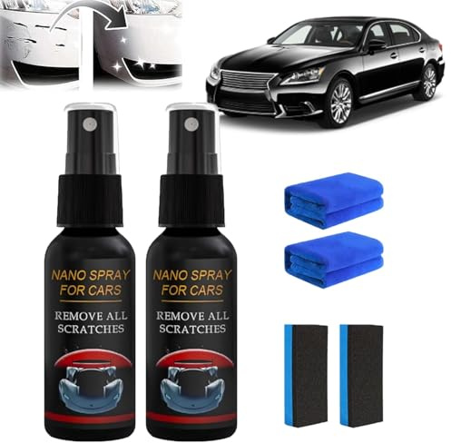 Nano Spray For Cars, Auto Kratzerentferner Spray, Kratzer Entferner Auto, für Autolack, Sofort Glanz & Langzeitschutz, Universell passend für Auto, Motorrad & Boot (2 Pcs)