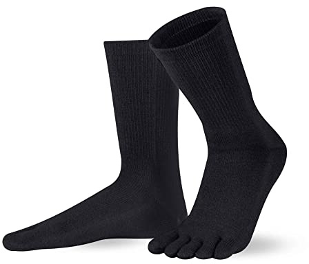Knitido Essentials Cotton & Merino Melange | Calcetines de dedos en lana merino y algodón, Talla:39-42, Colores:Black (101)