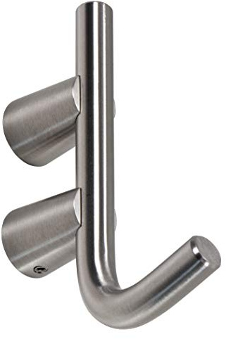 Gedotec Garderobenhaken Edelstahl Kleiderhaken Garderobe silber matt - JUPITAR | Huthaken 72 x 19 mm | Einzelhaken für die Wand-Montage |1 Stück - Design Mantelhaken einzeln mit Befestigungsmaterial