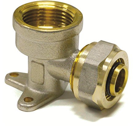 Pipetec Schraubfitting Wandwinkel Wandscheibe 20x2 mm 1/2 Zoll Innengewinde für Mehrschicht-Verbundrohr, DVGW, UBA-konform, bis max.100°C