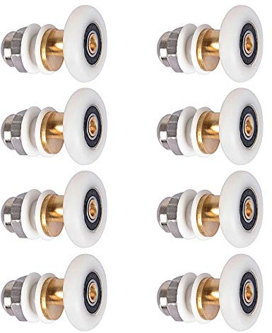 LESOLEIL Roulette de Porte de Douche, 27 mm Roulette Porte Coulissante Douche de Remplacement pour Rouleau kit 8 Pièces