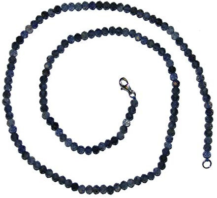 Joyas Janni Iolith 4 mm facettierte Kugelkette mit Karabinerverschluss aus 925 Silber ca.45 cm SC-KE-FAC-IO-4mm Marke, Einheitsgröße, Nicht-Edelmetall, Kein Edelstein