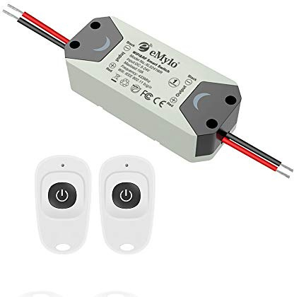 eMylo Smart WiFi RF Lichtschalter Drahtlose Fernbedienung Relaismodulschalter 5V-36V 1 Kanal Timer Controller Haushaltsgerät 12V 433 Mhz Unterstützung Alexa/Google Home Über ios Android