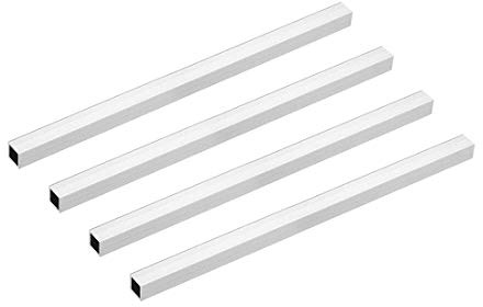 sourcing map 4 Stück Alu Vierkantrohr 10x10mm Alu Rechteckrohr Aluminium Profil Rohre 1mm Wandstärke Alurohr Quadratrohr Aluminium Gerade Rohr 200mm Länge 6063 Aluminiumrohre Aluprofil Rohr