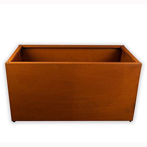 Köhko® Marco de bancal de diseño (sin suelo) de acero corten como kit de montaje TROG 150 x 50 x 40 cm..