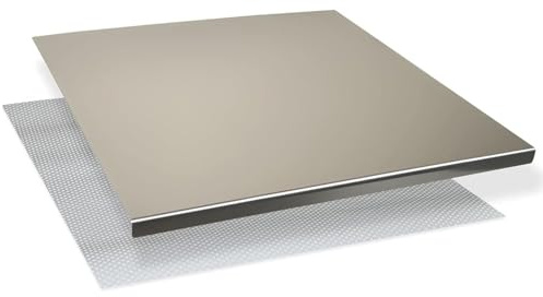 INOXLM Skärbräda för knådning Rostfritt stål Bänkskiva Olika mått för kök för Bar för knådning (50x50 Vik 2 cm) | Degbräda för knådning perfekt för kök, bar och restaurang, skärbräda av livsmedelssäkert rostfritt stål – Made in Italy
