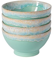 Costa Nova Set aus 4 Latte-Schalen aus Steingut, 15,2 cm, Aqua