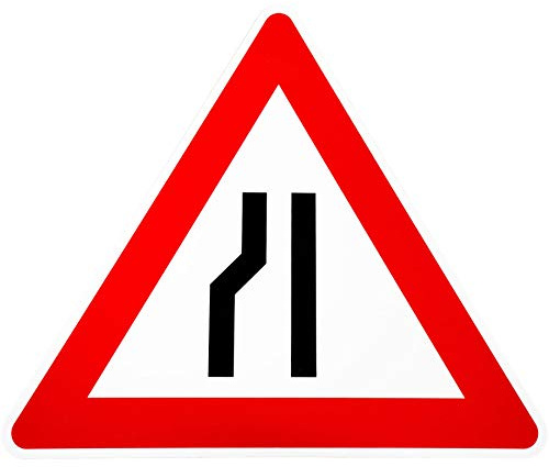 ORIGINAL Verkehrsschild Nr. 121-20 * Einseitig verengte Fahrbahn, Verengung links * Verkehrszeichen Achtung Warnschild Strassenschild Hinweisschild Gefahrenzeichen Schild Gefahrenschild RA1