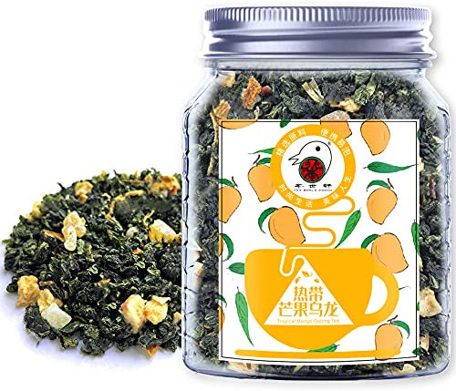 Plant Gift Tropical Mango Oolong Tea, Loose Leaf Oolong Tea, Mango, Apple, Pineapple, Orange Peel, Chrysanthemum, Medium Caffeine, Hot & Iced Tea, Non GMO Herbal Tea, Into Iced Tea & Hot Tea 70G/2.5oz