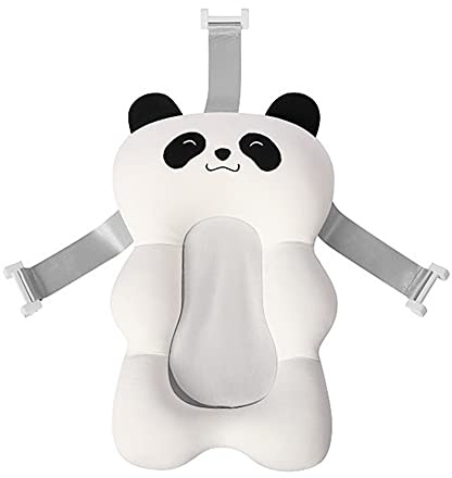 ISAKEN Almohadilla de Bañera para Bebé, Cojín de Baño Antideslizante Recién para Nacidos, Cama de Baño Flotante Seguridad Ducha Soporte para Asiento de baño portátil para Niños Pequeños (Blanco)
