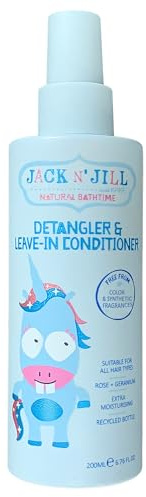 Jack N’Jill Démêlant Capillaire et Conditionneur Sans Rinçage, Après-Shampooing Sans Rinçage Extra Hydratant Pour Démêler Et Traiter Les Cheveux, Convient À Tous Les Types De Cheveux, 200ml