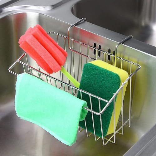 Organizador De Fregadero De Cocina, Soporte De Esponja De Acero Inoxidable, Soporte De Paño De Cocina, Porta Estropajos, Estante De Almacenamiento Para Fregadero, Bandeja Escurridor De Platos