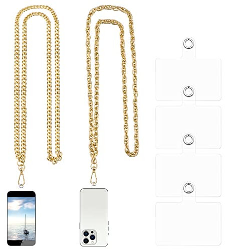Vspek Catena per cellulare universale – Cinturino per cellulare da spalla, adatto per tutti gli smartphone, cordino con inserto di ricambio, catena per cellulare combinata con ogni custodia, Metallo