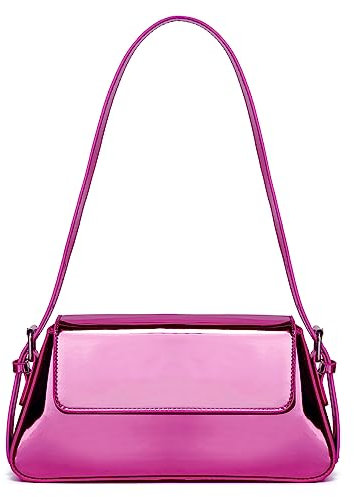Y2K Damen Silber Abend Hobo Tote Handtasche Satchel Clutch Crossbody Taschen 2024, Eine Rose Red, Einheitsgröße