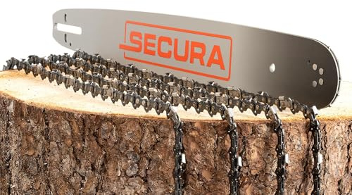 SECURA 4x Sägeketten + Schwert HM 0.325' 76TG 1,5mm 50cm kompatibel mit Motorsäge