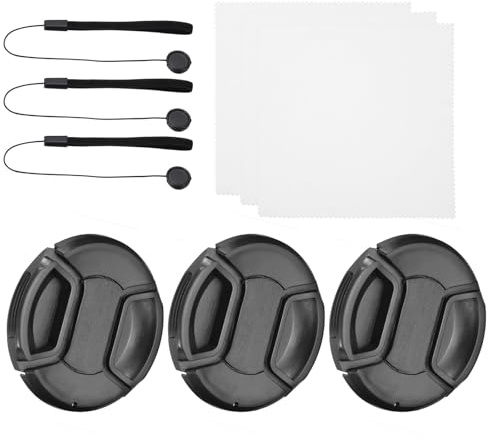 PATIKIL 62mm Lens Cap Set, 3Pack Center Pinch Snap Camera Lens Cover for Front Len Suitable for 62mm Thread Universal DSLR Lenses for Nikon, for Fujifilm, for Pentax, for Leica