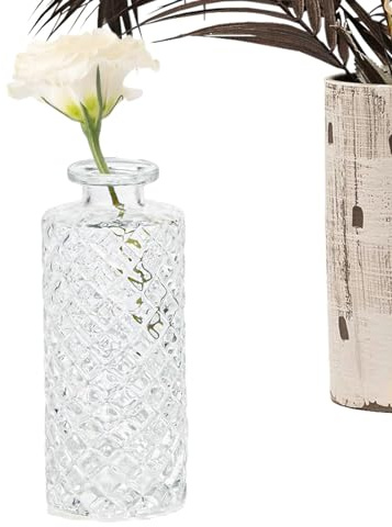 Blumenvase aus Glas, klare Glasvase - Glasknospenvase Hydrokulturvase,3 kleine Blumenvasen, einzelne Blumenvasen für Herzstück, Hochzeit, Tischdekoration, Heimdekoration