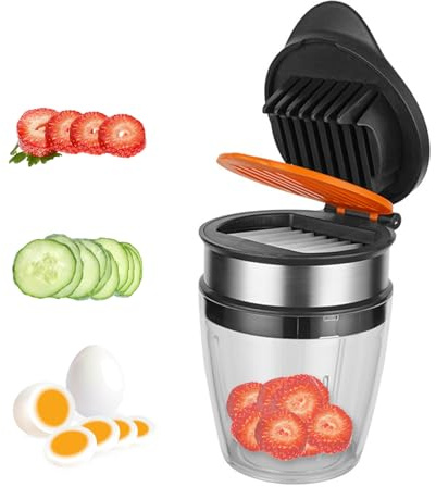 Gemüseschneider, Obstschneider Becher, Eierschneider, Gemüsehobel Zwiebelschneider, Multifunktion Küchenhelfer, für Gemüse Obst Nüsse Knoblauch Karotte (1 Stück)