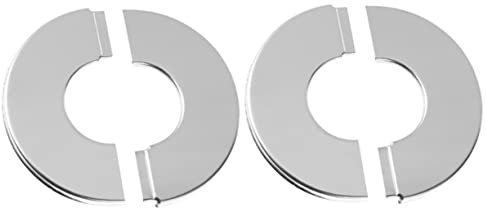 ORFOFE Sanitärflanschabdeckung Edelstahl 42mm Geteilter Wc Flansch Mit Selbstklebendem Klebeband Für Wandmontage Bei Heizung Und Wasserinstallation