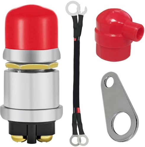 MKBKLLJY Hochleistungs-Druckknopf-Startschalter, 12 V, 50 A, wasserdicht, für Autos, LKWs, Traktoren, Wohnmobile, Boote, Hupen, Motorstarter
