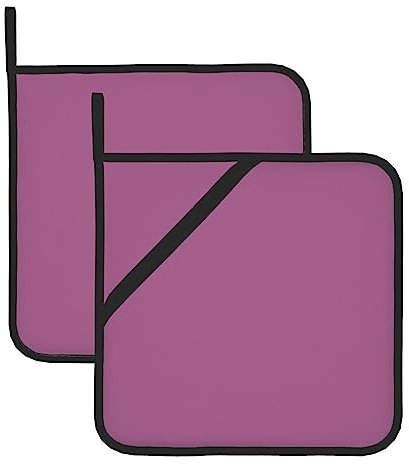 WHJWZY Set di 2 presine da cucina resistenti al calore e durevoli, con design a corda per appenderlo, tinta unita, stampa rossa uva