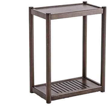 Xumh2024-3 PC stand for Floor 2-tier Mobile CPU Holder Wood PC Tower Stand with Invisible Caster Wheels Floor Standing PC Main Case Stand for Home Office CPU Stand(Bruin,Large)