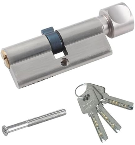 IUSOT 35T/35 Thumb Turn Euro Cylinder Lock (70mm), Thumb Turn Lock with 3 Standard Keys, Anti-Drill and Anti-Pick Barrel Profile Lock for Wooden, UPVC and Composite Doors