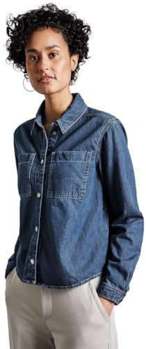 Street One kort jeansskjorta för kvinnor, Medium blå ren, 42