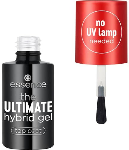 Essence Cosmetics The Hybrid Gel Top Coat, Lunga Durata, Levigante, Correttore, Lucida, Traslucida, 8 ml