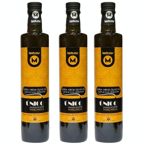 Aceite de Oliva Virgen Extra Texturas Único Manzanilla - 3 Unidades - 1500 ml