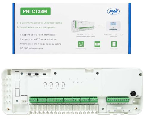 PNI Modulo di controllo CT28M a 8 zone, per elettrovalvole, attuatori termici per riscaldamento a pavimento
