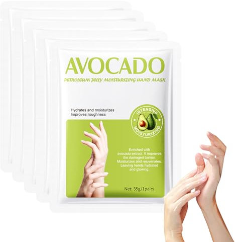 Maschera Per Le Mani, Guanti Idratanti All'avocado, Con Vaselina, Guanti Idratanti Per Spa, Cura Delle Mani Nutriente Ed Emolliente, 5 Paia