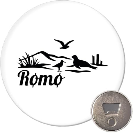 Huuraa Magnet Rømø Dänemark Geschenk | 59mm Kühlschrankmagnet rund Flaschenöffner Geschenkidee dekorativer Magnet für Magnettafel, Kühlschrank oder Whiteboard